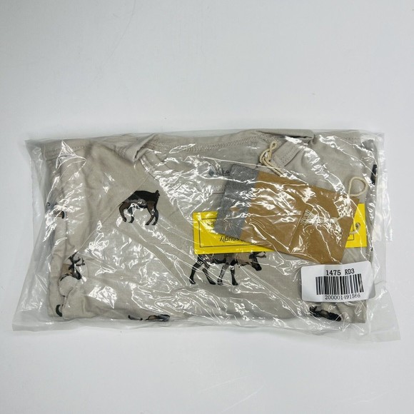 Kyte Baby Christmas Reindeer Longall Pocket Romper Oat 6-12 Months